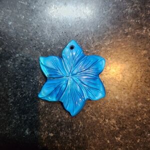 Vibrant Blue Leaf Pendant